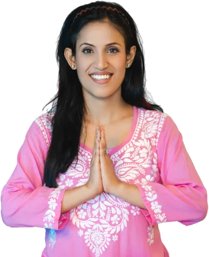 Priyanka Khurana Goyal, founder of Yuvaap, teaching face yoga
